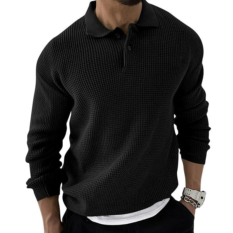 Mens Lapel Knit Button Pullover Sweater 68765777X