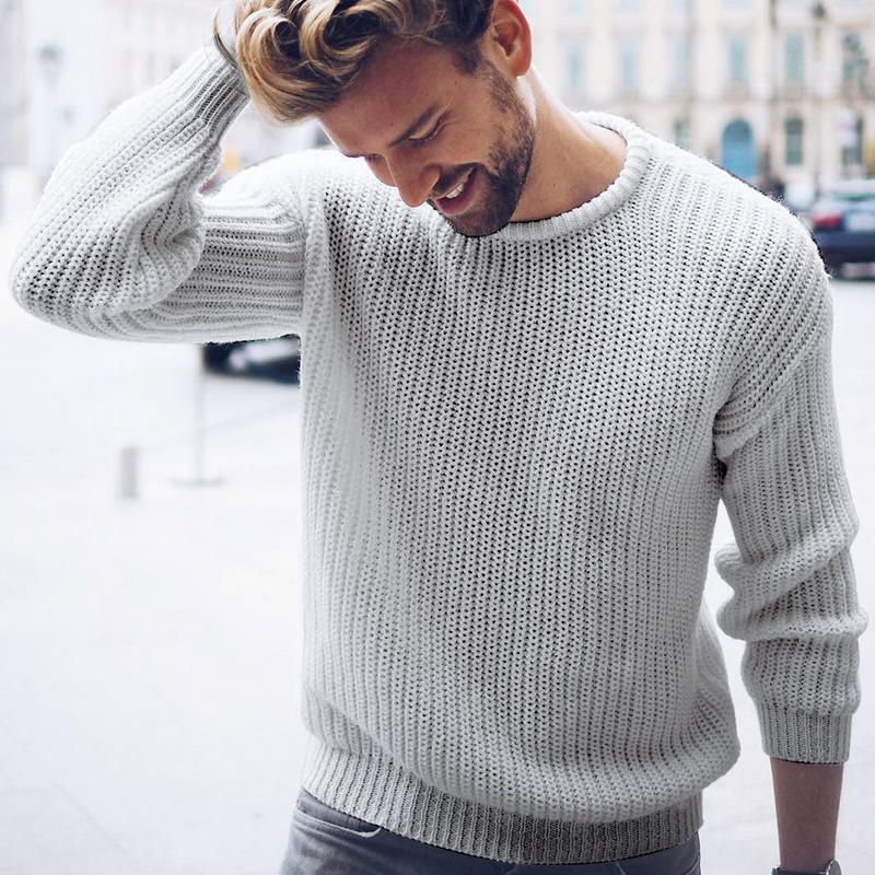 Mens Casual Round Neck Pullover Knitwear 15642772M
