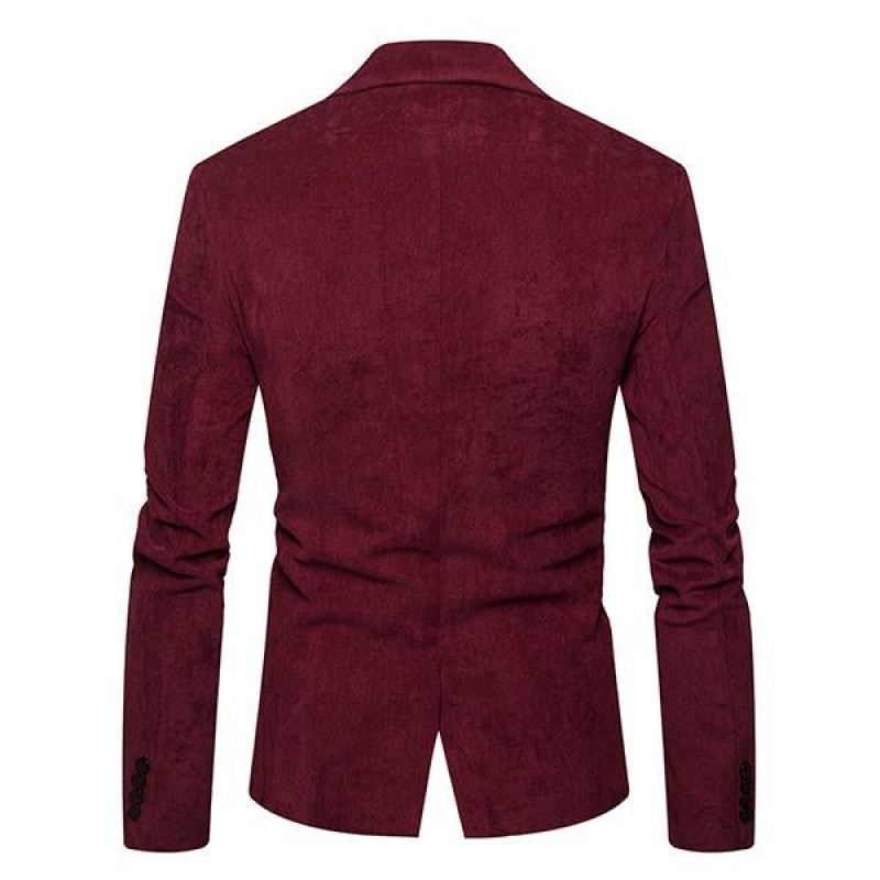 Mens Casual Contrast Lapel Corduroy Blazer 42501410M