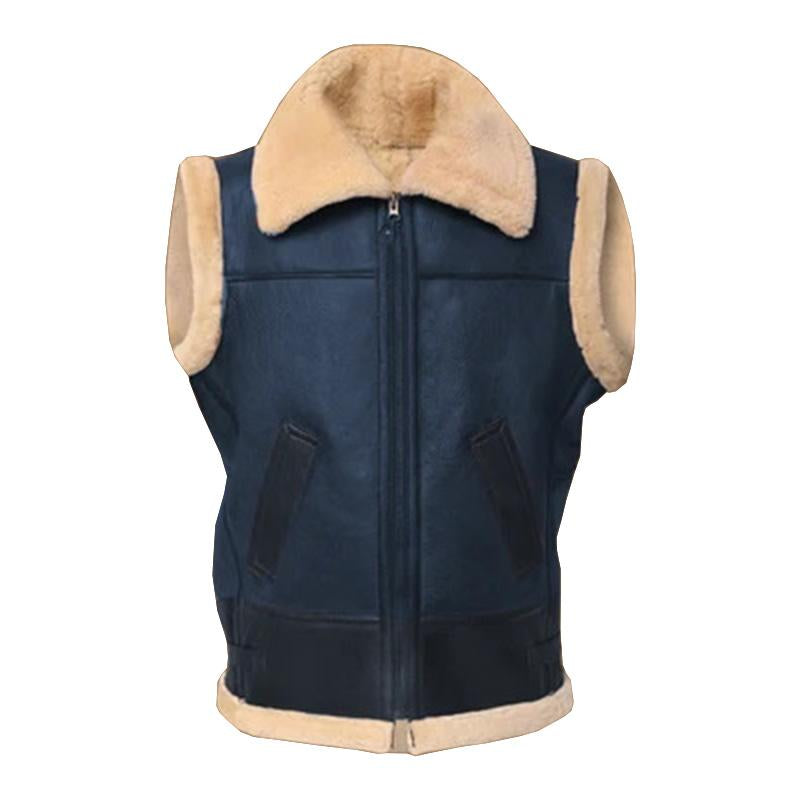 Mens Winter Zipper Lapel Casual Thicken Vest 93911429M