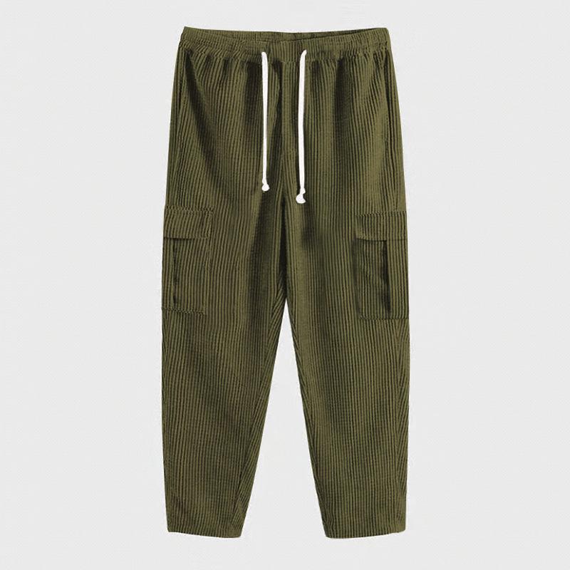 Mens Corduroy Sport Loose Straight Multi Pocket Pants 26046515M