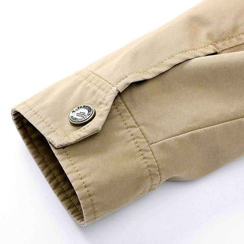 Mens Casual Cotton Lapel Cargo Jacket 89521769M