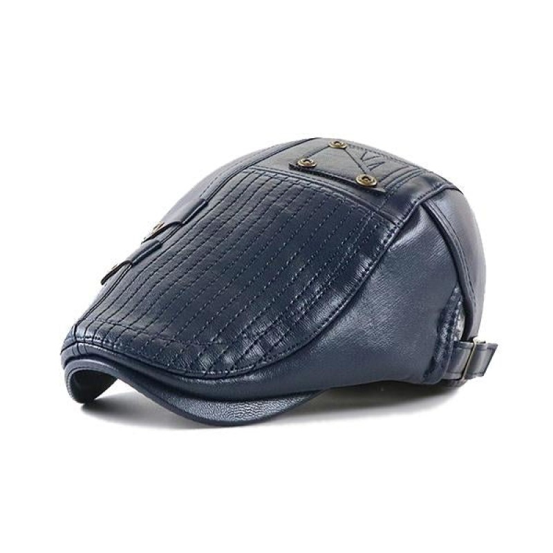 VINTAGE PANELLED LEATHER HAT 36145485X