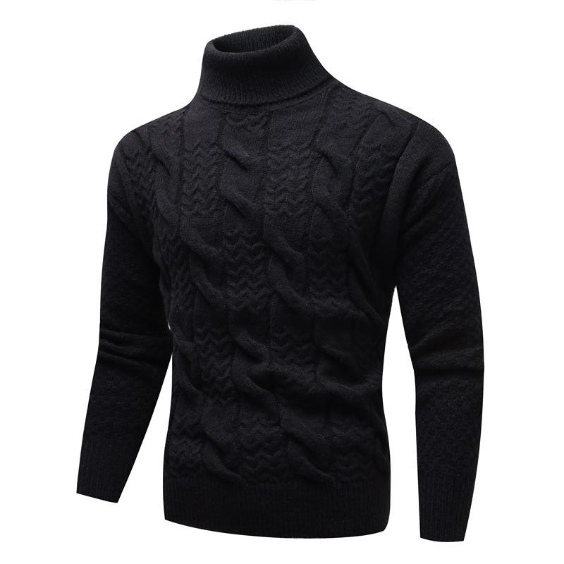Mens Turtleneck Jacquard Long Sleeve Knitted Sweater 24165461M
