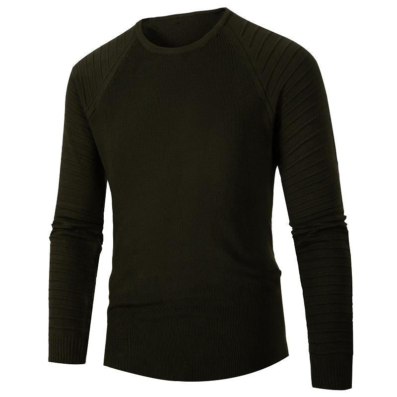 Mens Casual Solid Color Long Sleeve Knitwear 20450730Y