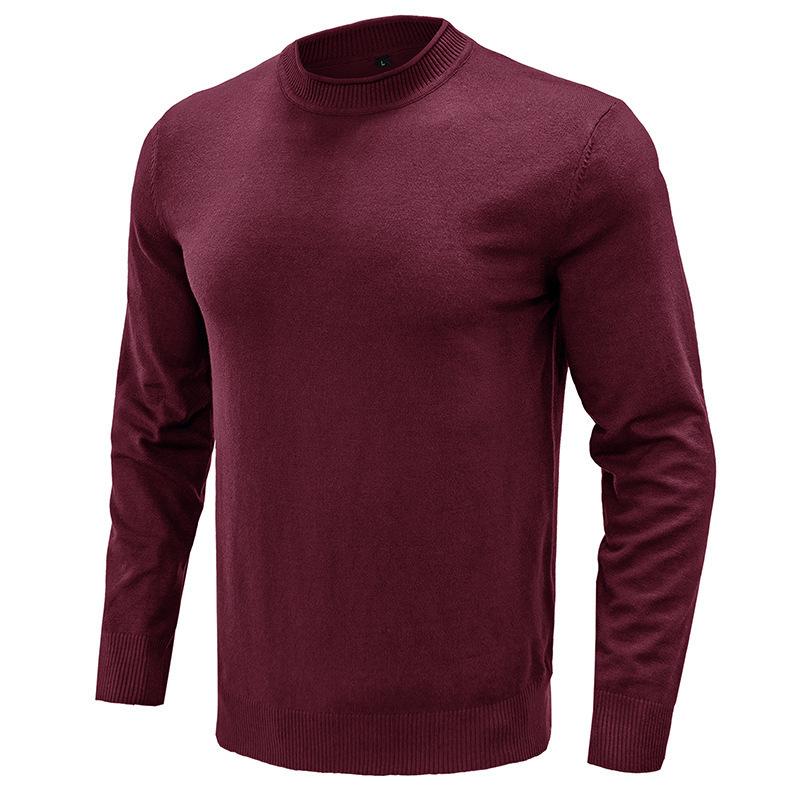 Mens Solid Round Neck Casual Sweater 27207117Z