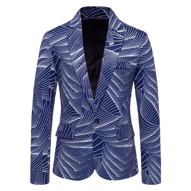 Mens Printed Multi-Pocket Blazer 17967733X