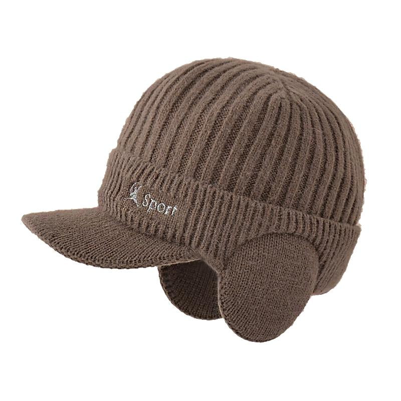 MenS Solid Color Warm Ear Protection Knitted Cap 20835503Y