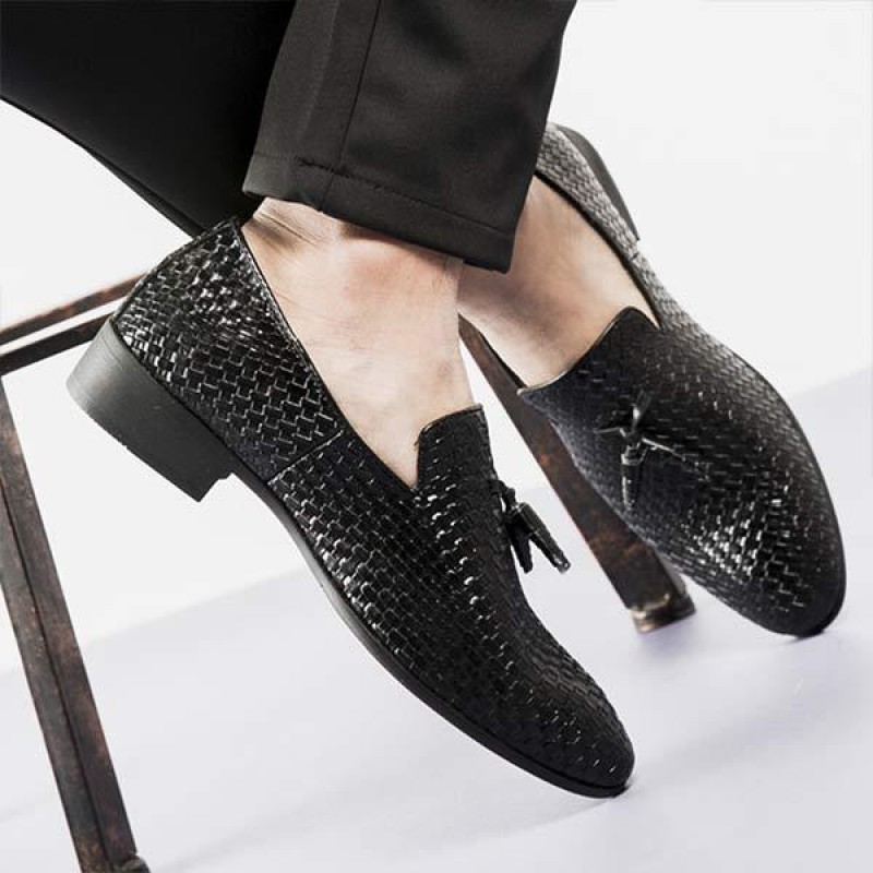 MENS WOVEN LEATHER SHOES 21875028