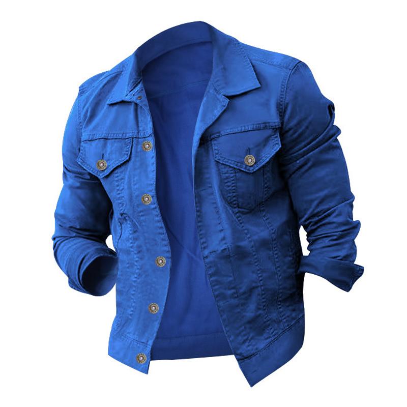 Mens Solid Color Lapel Jacket 01754287X