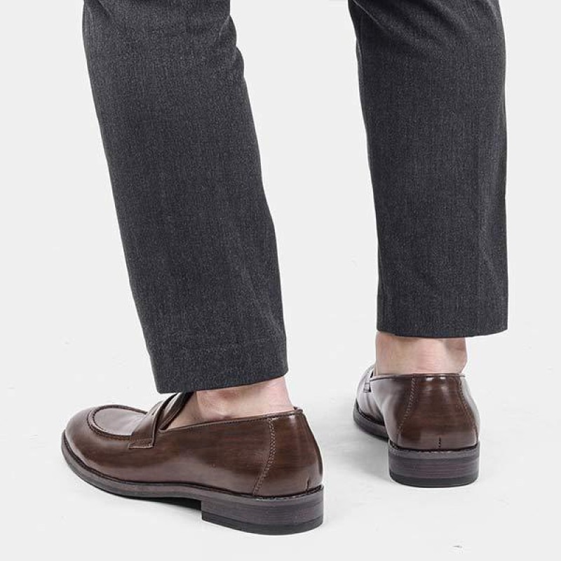 MENS SLIP-ON P LEATHER LOAFERS 66974148