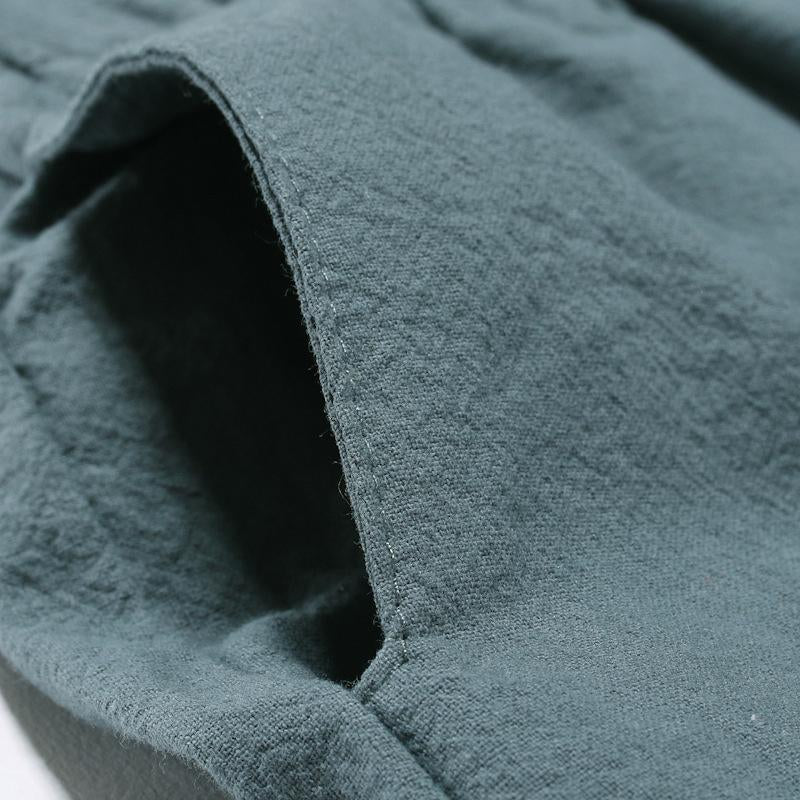 Mens Loose Cotton Linen Solid Color Pants 64239475Y