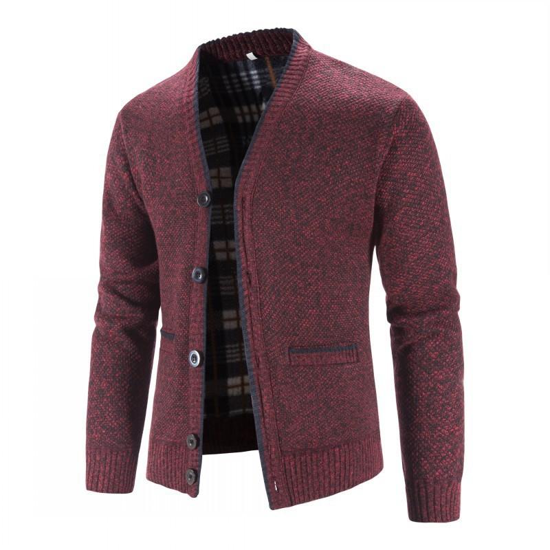 Mens Fleece V-neck Cardigan Jacket 50350724X