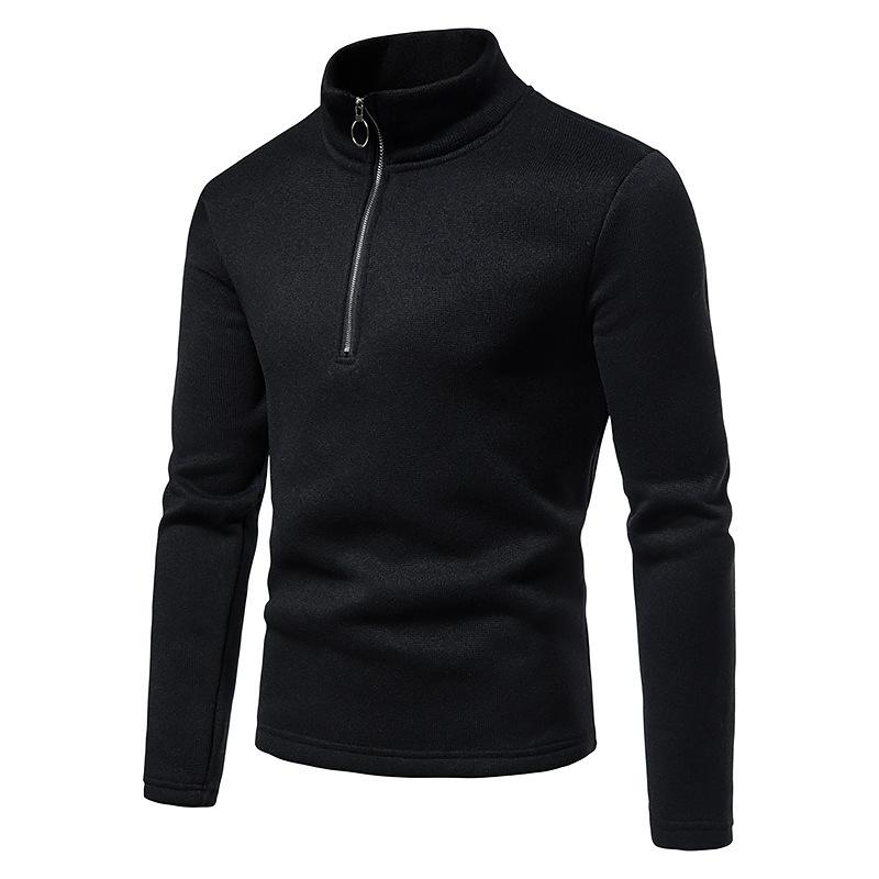 Mens Casual Solid Color Turtleneck Knitted Sweatshirt 54641407M