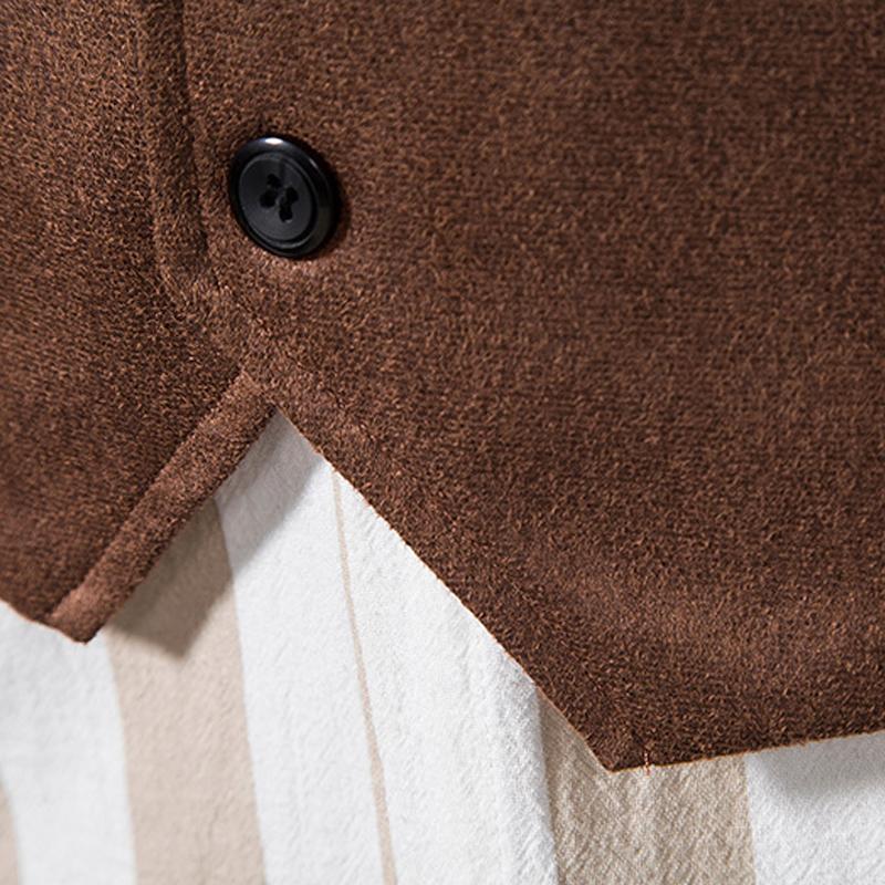 Mens Vintage V Neck Suede Vest 00119739X