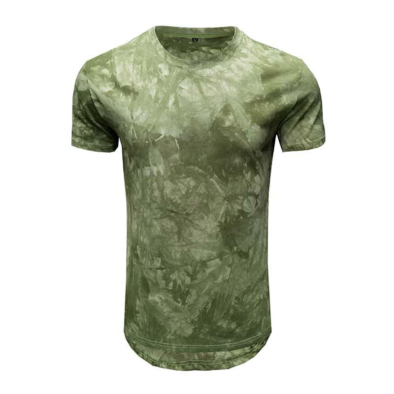 Mens Casual Tie Dye Round Neck Short Sleeved T-shirt 40970629M