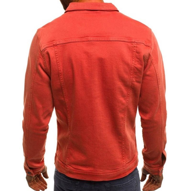 Mens Casual Solid Color Button Lapel Jacket 02134545M