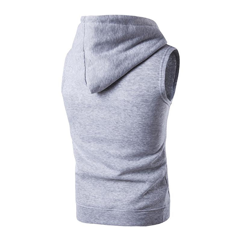 Mens Sport Hooded Kangaroo Pocket Sleeveless Tank Top 84168898M