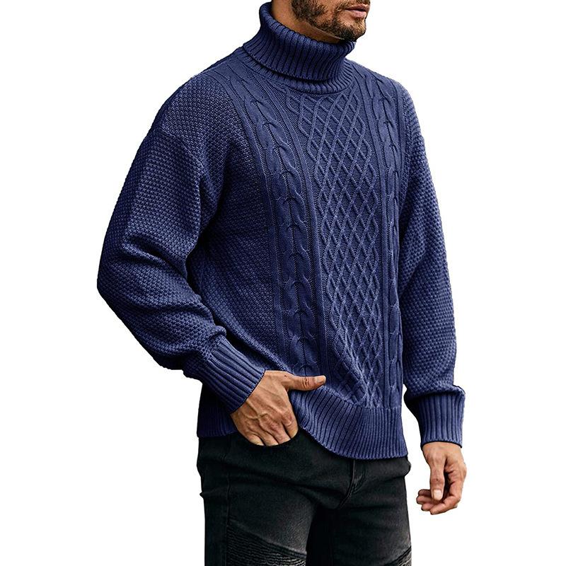 Mens Turtleneck Long Sleeve Pullover Knit Sweater 04672420M