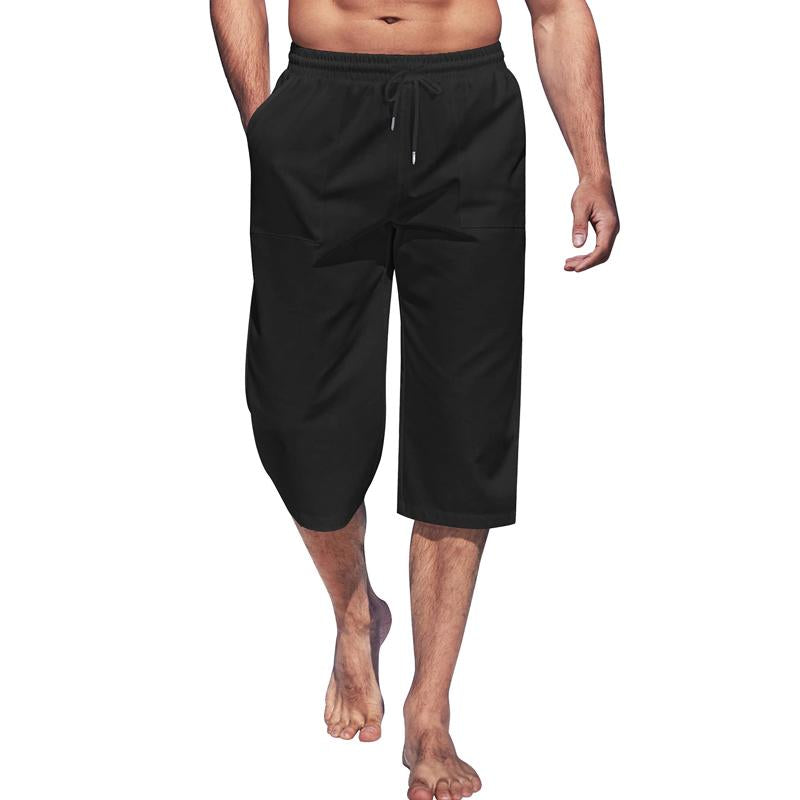 Mens Casual Solid Color Three Quarter Pants 25131170Y
