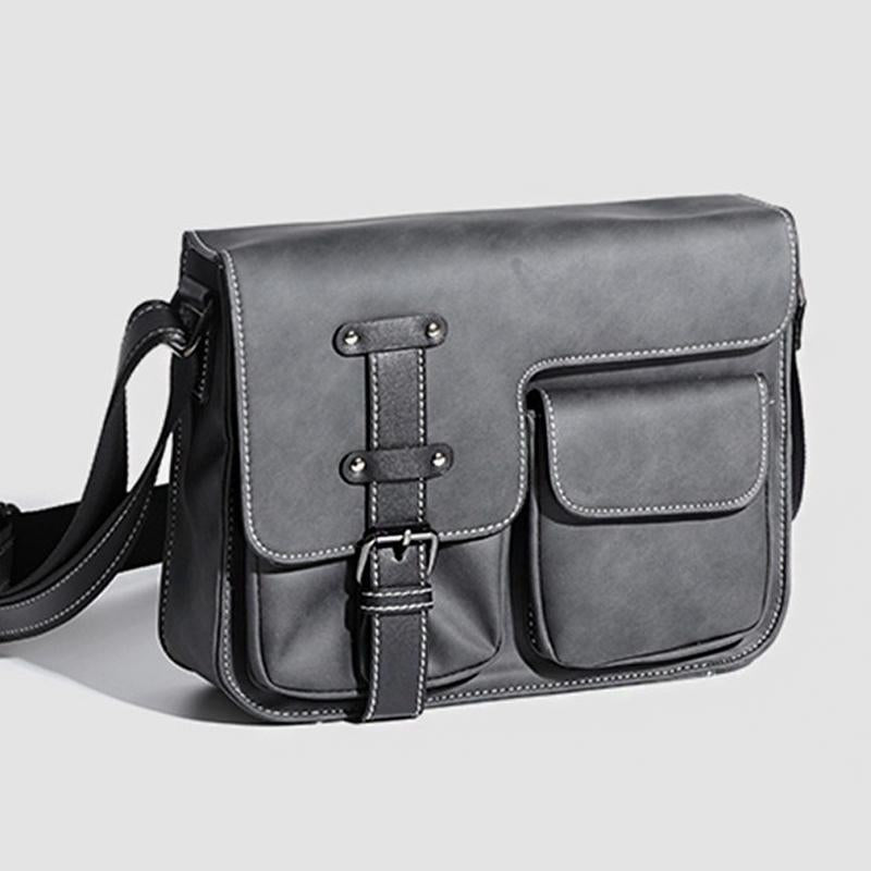 Mens Casual Matte Leather Multi-Pocket Messenger Bag 84325111Y