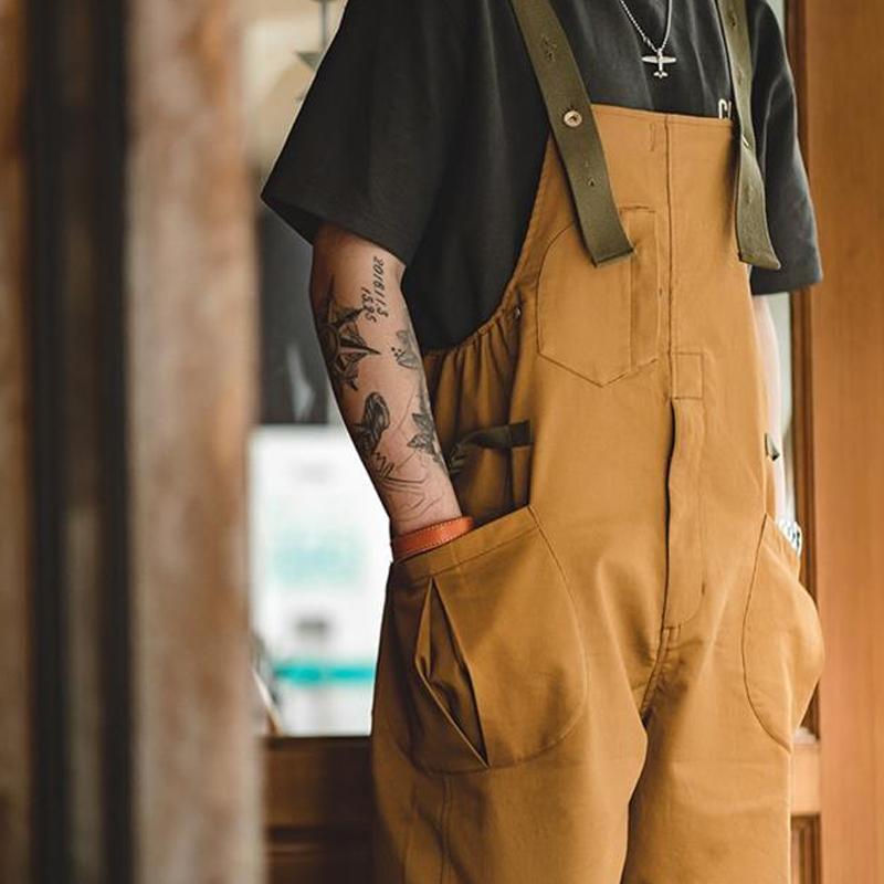 Mens Vintage Loose Cargo Overalls 87669760Y