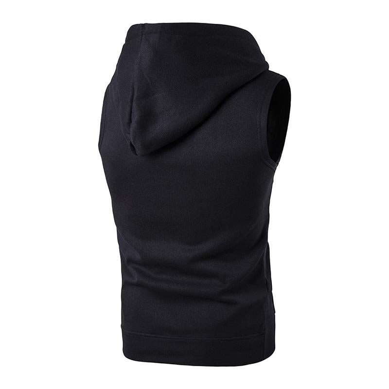 Mens Sport Hooded Kangaroo Pocket Sleeveless Tank Top 84168898M
