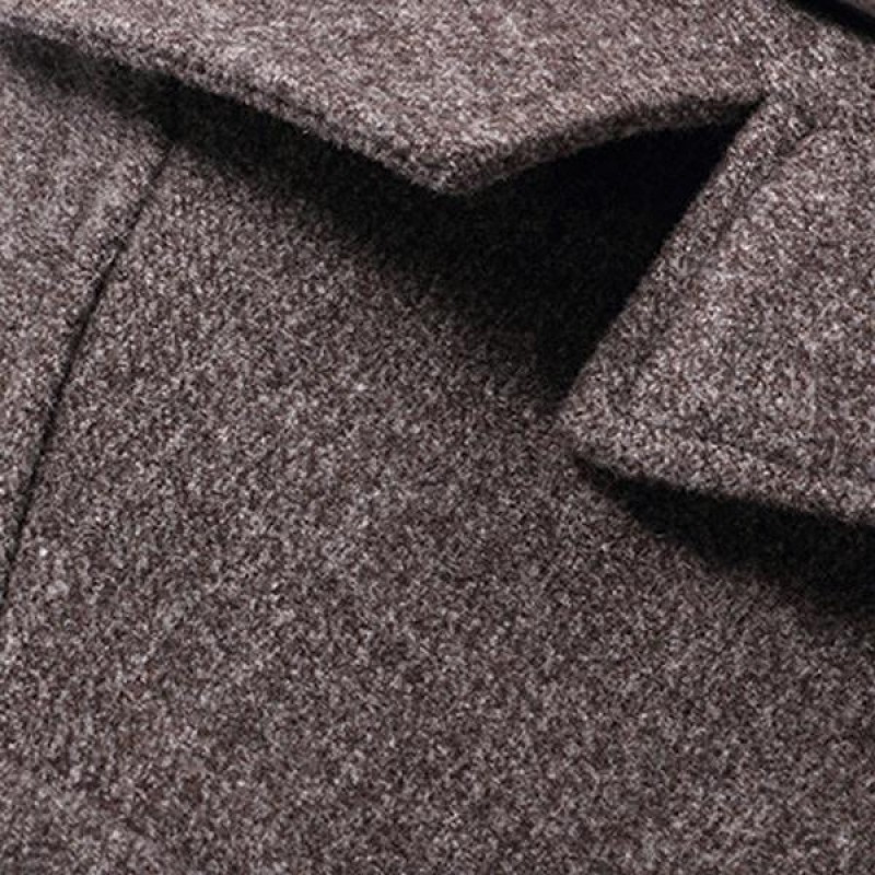 Mens Lapel Padded Scarf Woolen Coat 28461535M