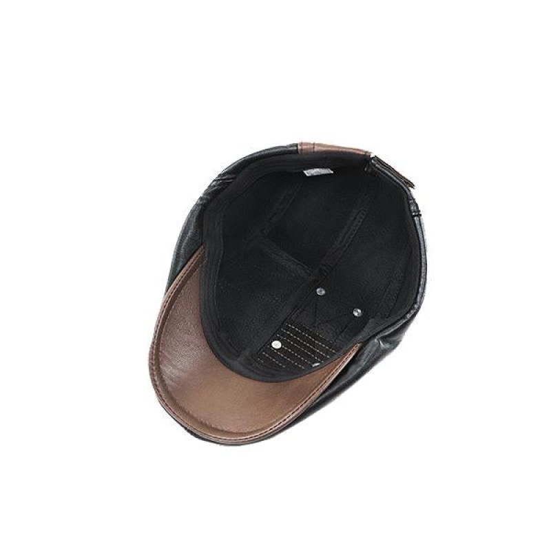 MENS PATCHWORK LEATHER HAT