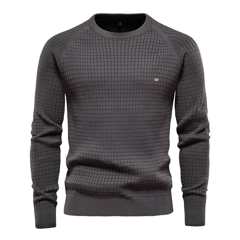 Mens Casual Crew Neck Cotton Knit Sweater 87872325M