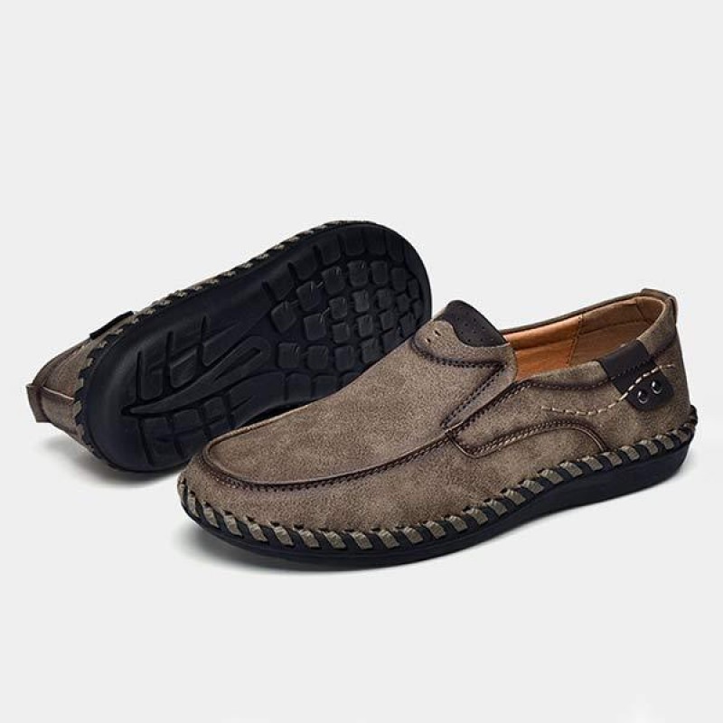MENS RETRO SLIP-ON LEATHER SHOES 09572323