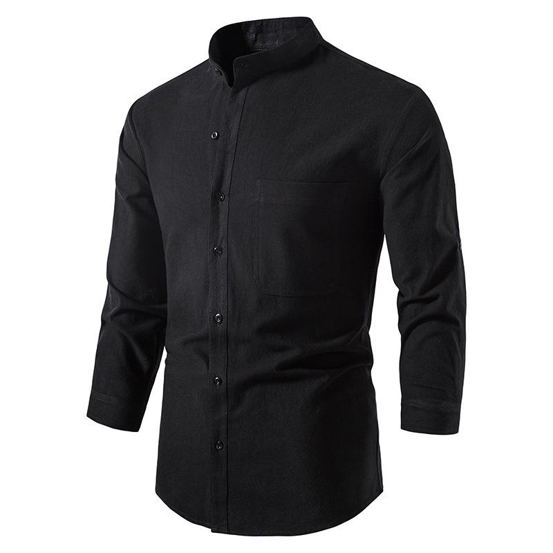 Mens Long Sleeve Linen Button Shirt 93656158X