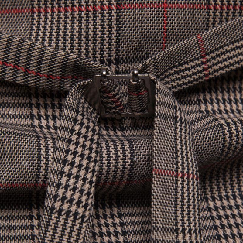 Mens Vintage Single Breasted V Neck Plaid Suit Vest 13549331M