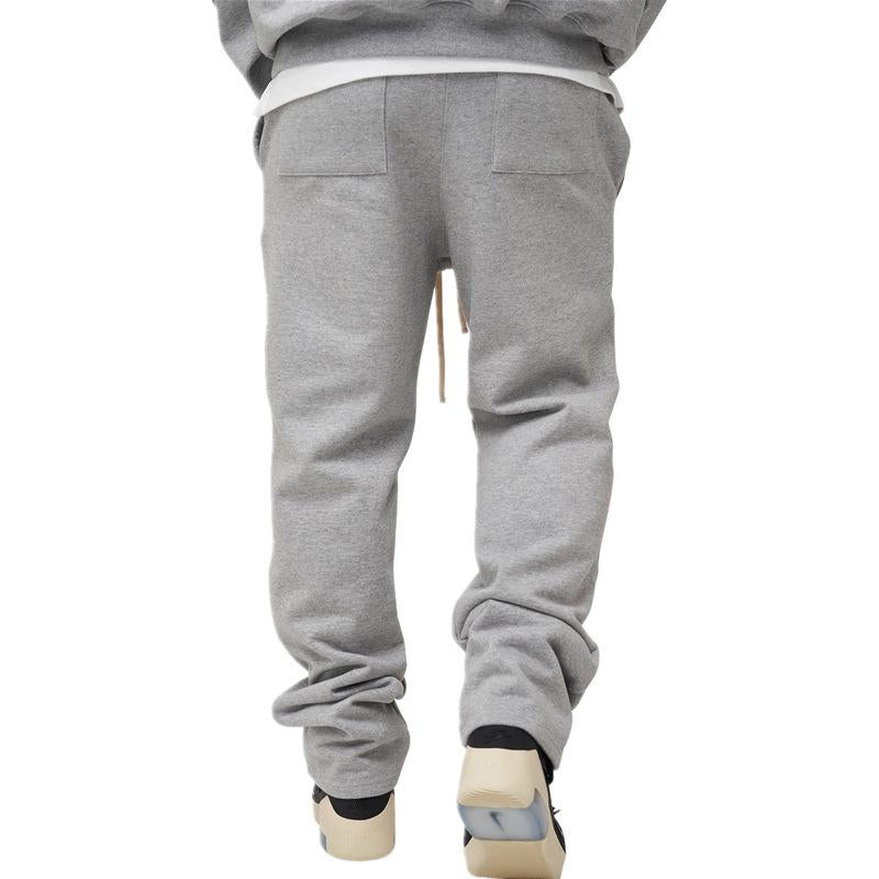 Mens Casual Solid Color Loose Drawstring Sweatpants 77682554Y
