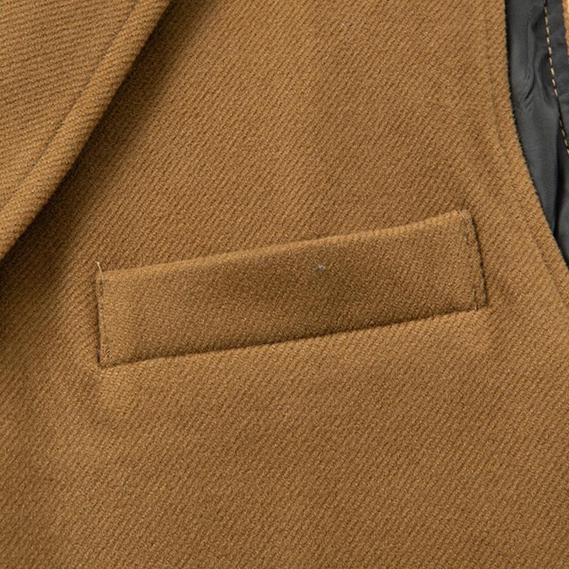 Mens Casual V-Neck Single-Breasted Patch Pocket Vest 53325062M