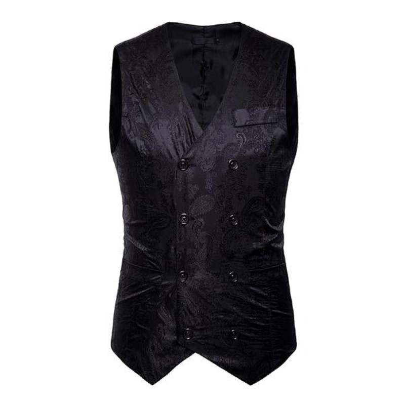 Mens Formal Cashew Flower Print Vest 71042054X