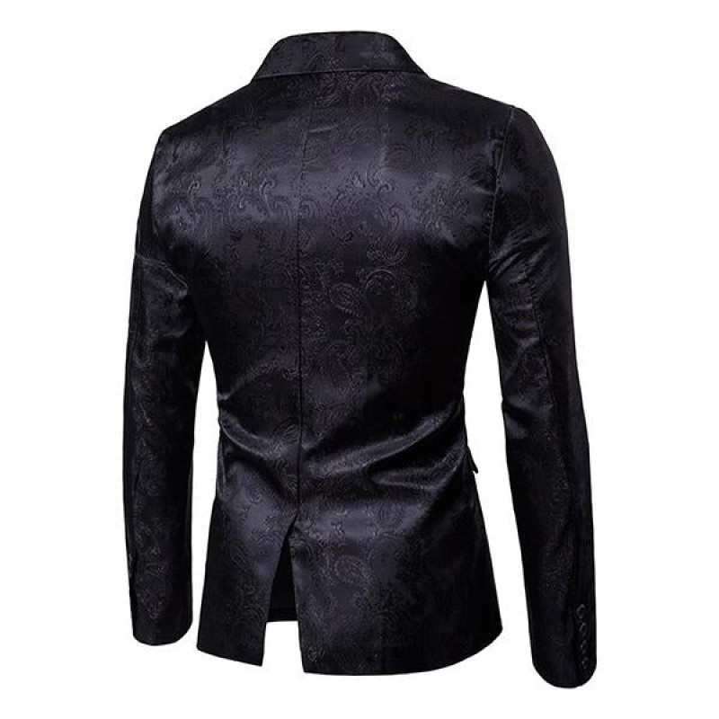 Mens Court Jacquard One Button Fitted Blazer 77902686M