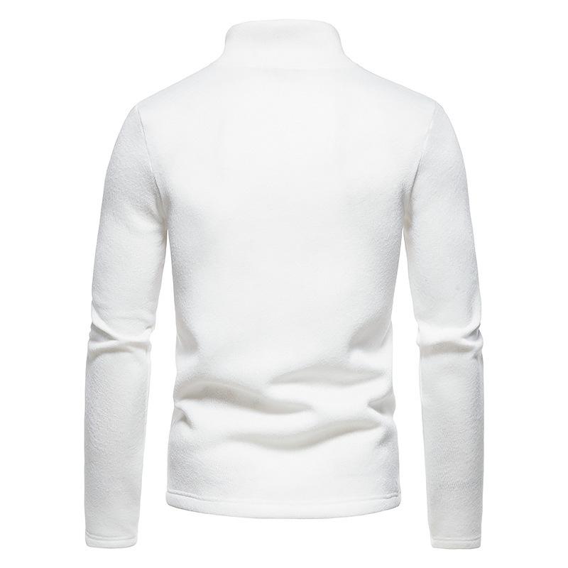 Mens Casual Solid Color Turtleneck Knitted Sweatshirt 54641407M