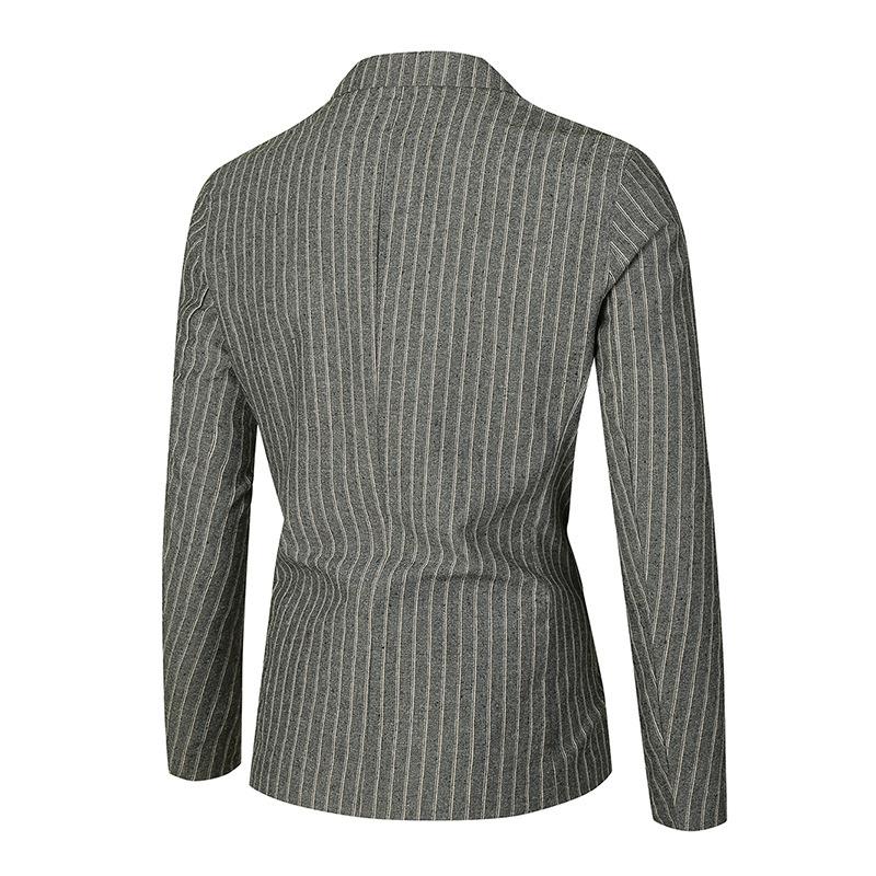 Mens Casual Striped Slim Fit One Button Blazer 18654063M