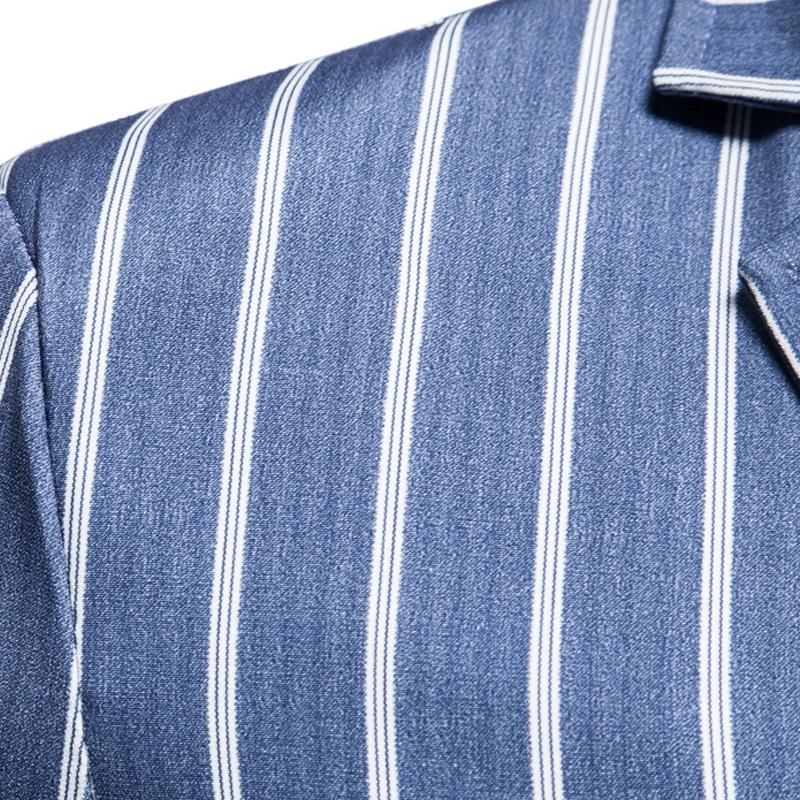 Mens Striped Print Two Button Blazer 76553355X