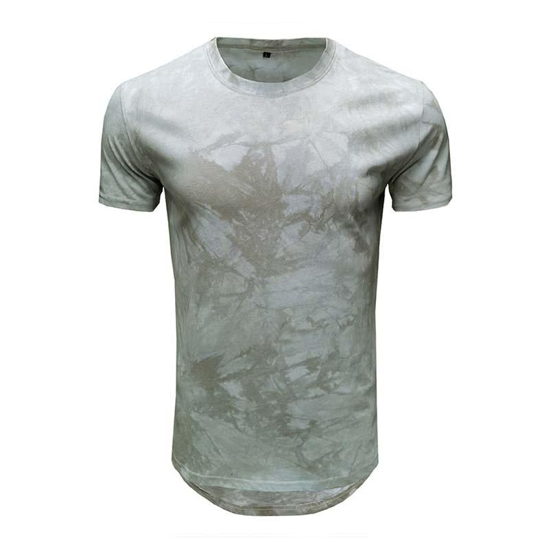 Mens Casual Tie Dye Round Neck Short Sleeved T-shirt 40970629M