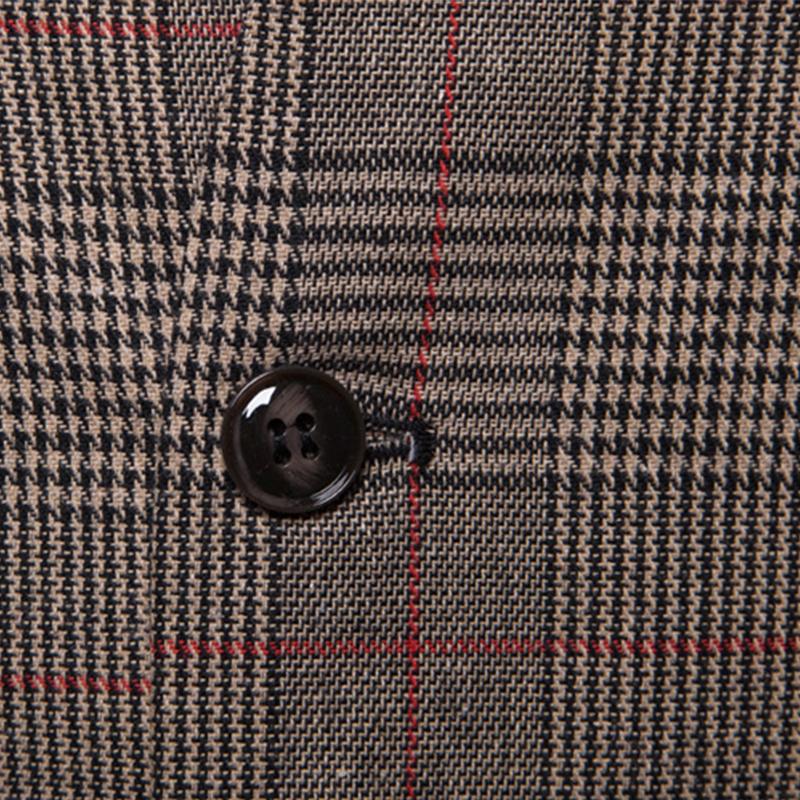 Mens Vintage Single Breasted V Neck Plaid Suit Vest 13549331M