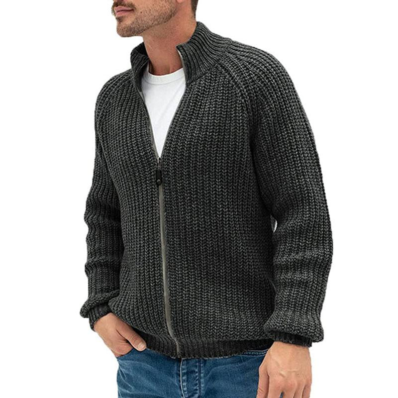 Mens Casual Zip Turtleneck Knit Cardigan 64602251M
