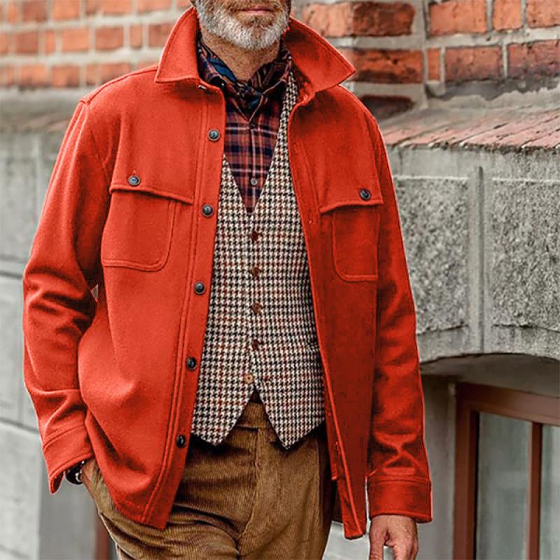 Mens Casual Fit Single Breasted Lapel Jacket 40787103M