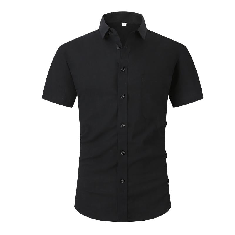 Mens Simple Linen Lightweight Breathable Solid Color Shirt 72044745X