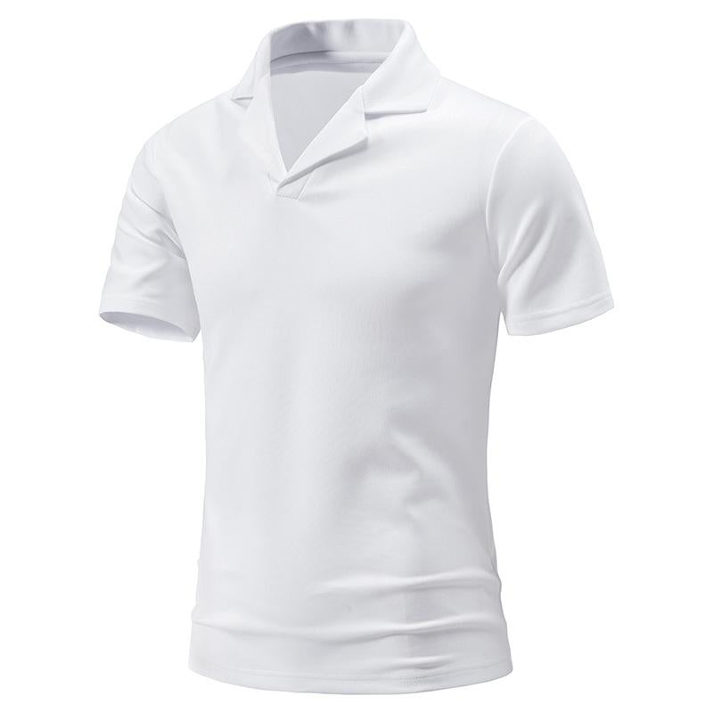 Mens Solid Color Short Sleeve Polo T-Shirt 47072291Y