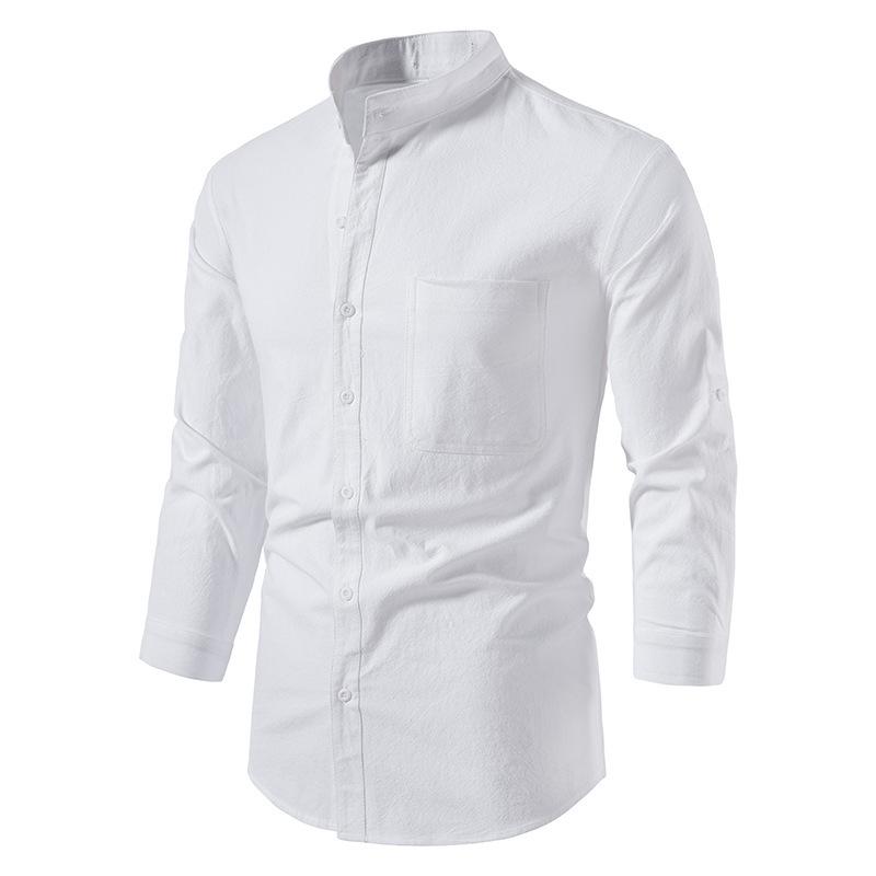 Mens Long Sleeve Linen Button Shirt 93656158X