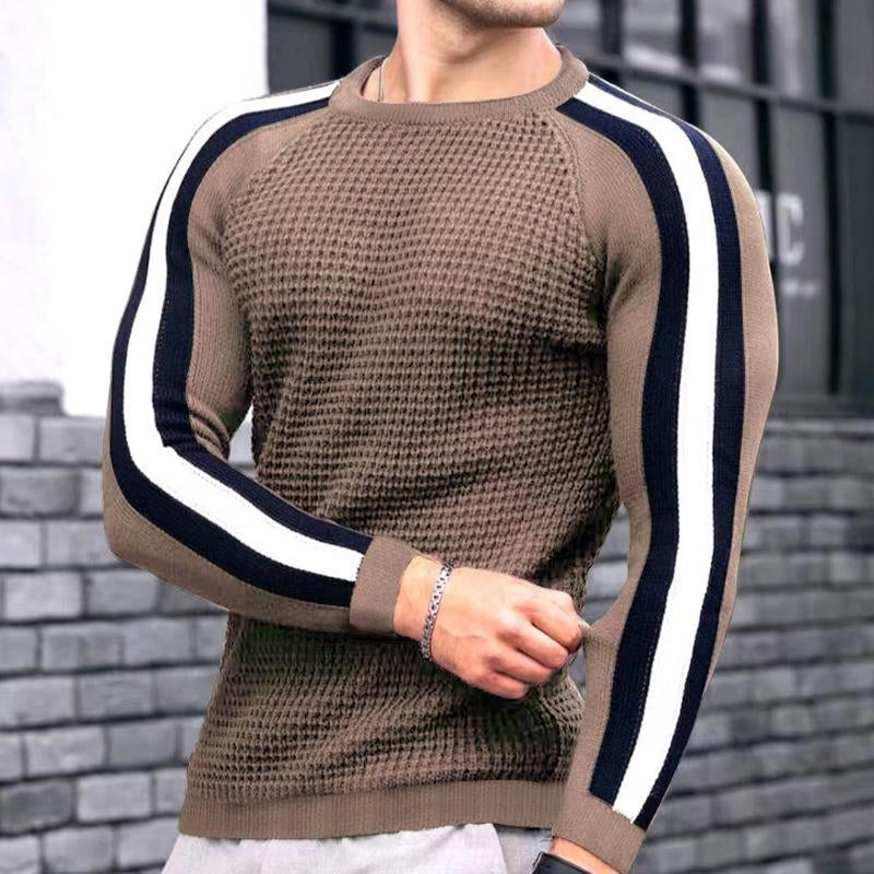 Mens Color Block Long Sleeve Knitwear 07482885Y