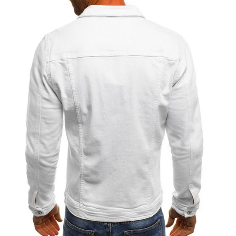 Mens Casual Solid Color Button Lapel Jacket 02134545M