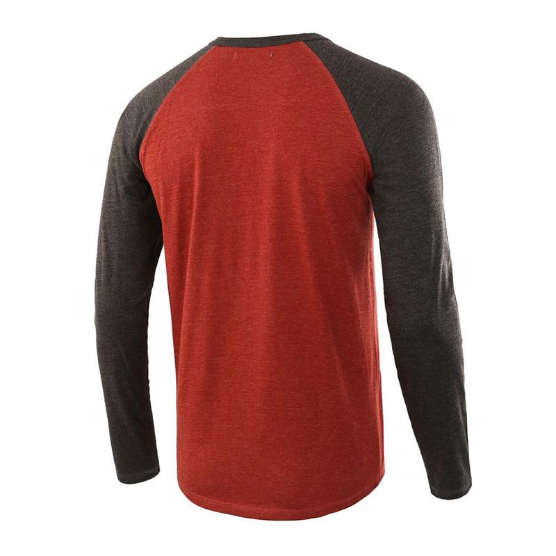 Mens Casual Colorblock Loose Henley T-Shirt 42204991M